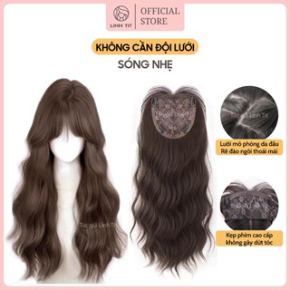 [KHÔNG CẦN ĐỘI LƯỚI] Bộ phủ nửa đầu HALF WIG lưới HD mô phỏng da đầu form Sóng Nước 50cm | Tóc giả Linh Tít