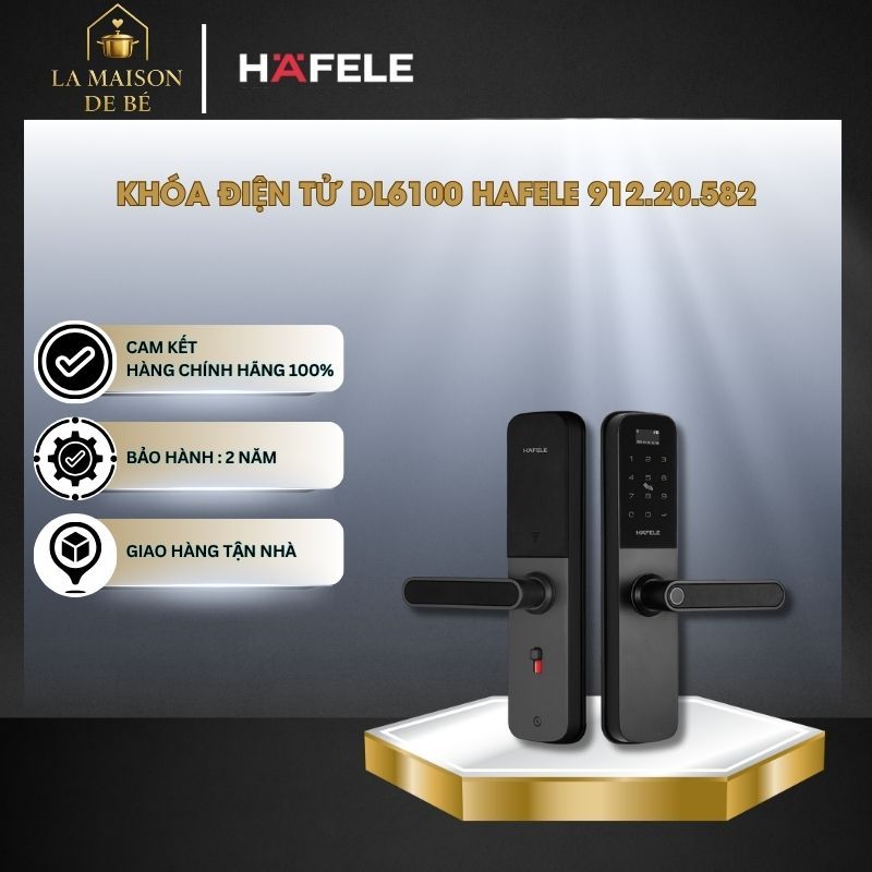 Khóa Điện Tử Hafele DL6100 912.20.582 - Thiết Kế Nhỏ Gọn, Tinh Tế - Tính Năng Bảo Mật Cao - LMS