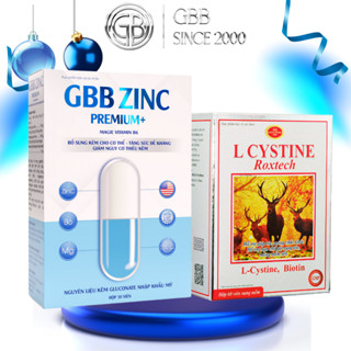 Combo L cystine và Kẽm Zin C hỗ trợ giảm mụn, giảm rụng tóc, mọc tóc hiệu quả (1H Lcystine 60v; 1H zin C 30v)