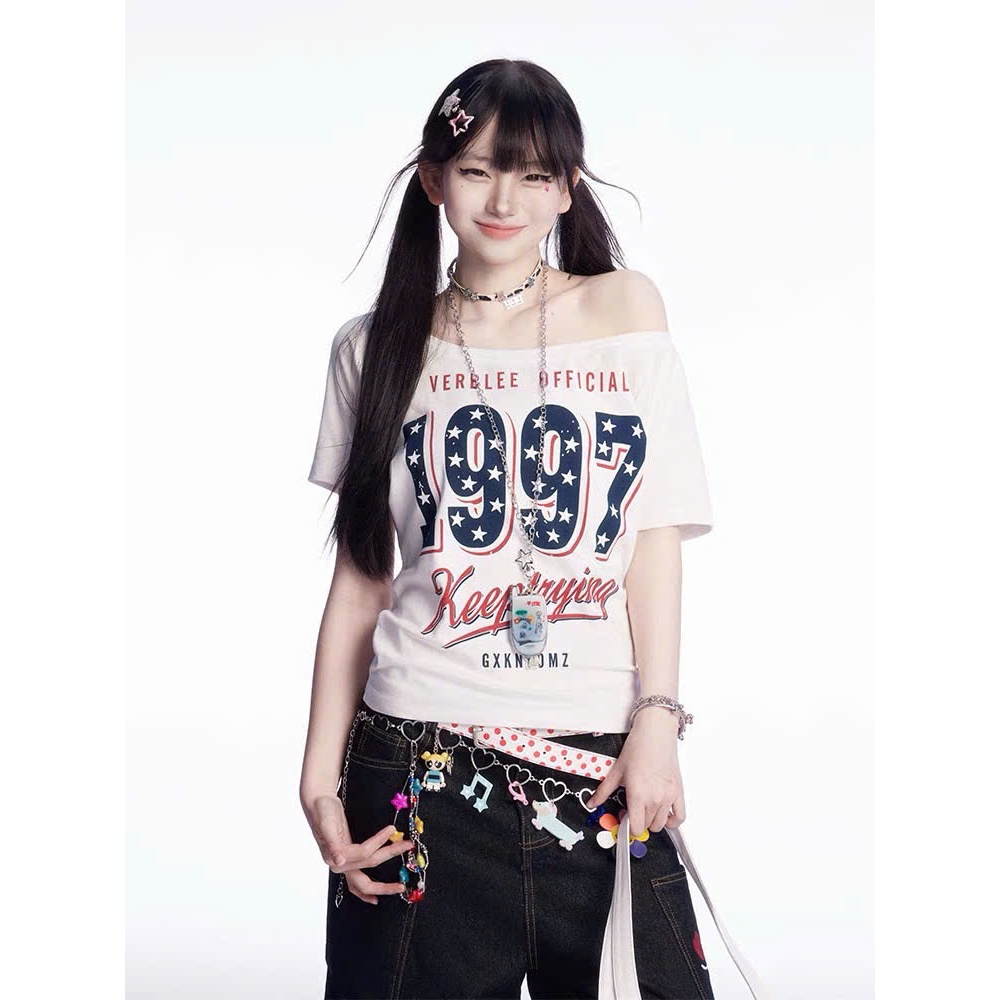 [GENZSHOP] ÁO THUN NỮ LỆCH VAI IN 1997 TRENDING 2025 CÓ SIZE <68KG | BigBuy360 - bigbuy360.vn
