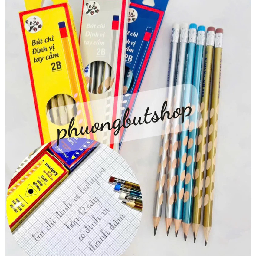 Hộp 10 cây bút chì định vị Kahyma KH-009, bút chì định vị, bút chì thanh đậm