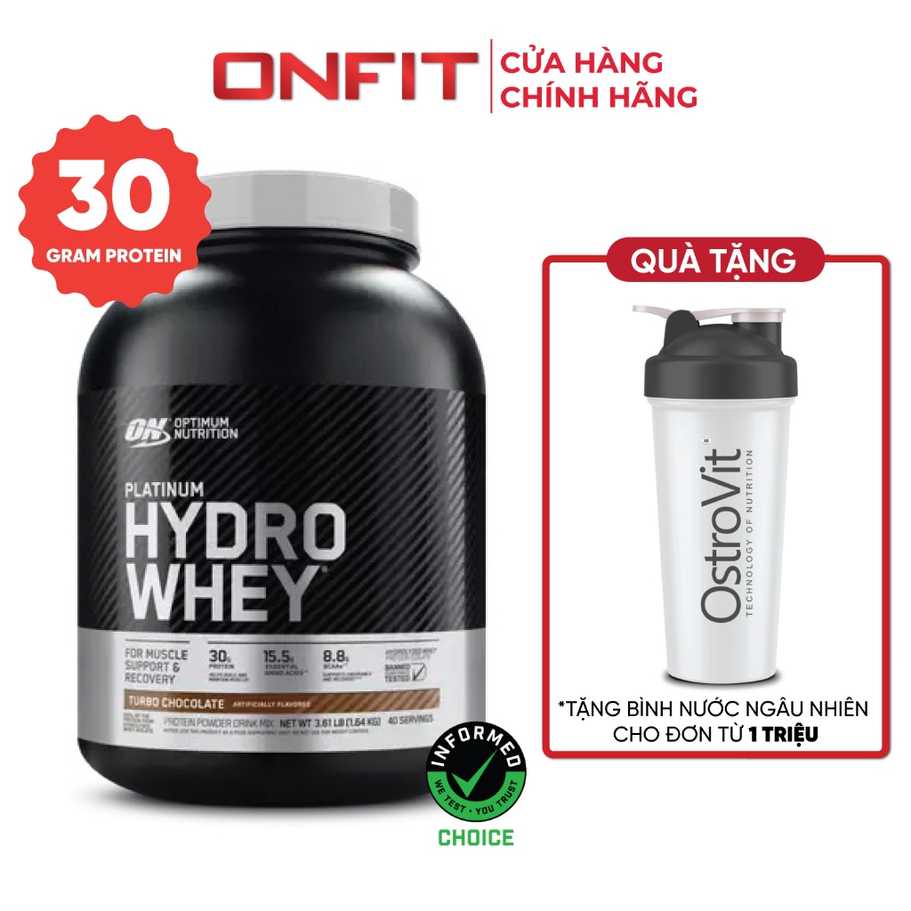 Sữa Bột Optimum Nutrition Platinum Hydrowhey 1.64KG (40 Lần Dùng) Đạm Whey Thủy Phân Cao Cấp USA | O