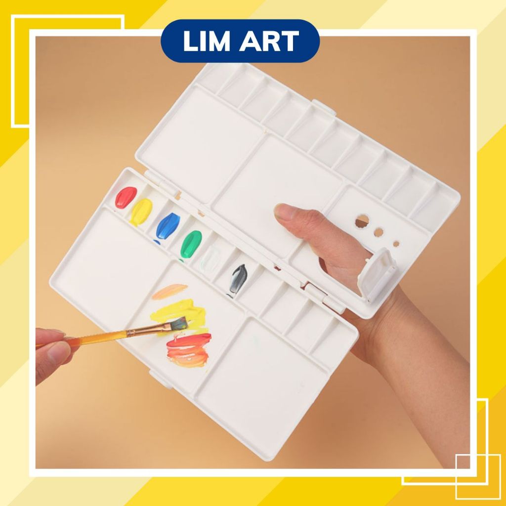 Khay pha màu nhiều ngăn có nắp đậy, bảng pha màu đôi. Palette đựng màu nhiều ô LIM ART