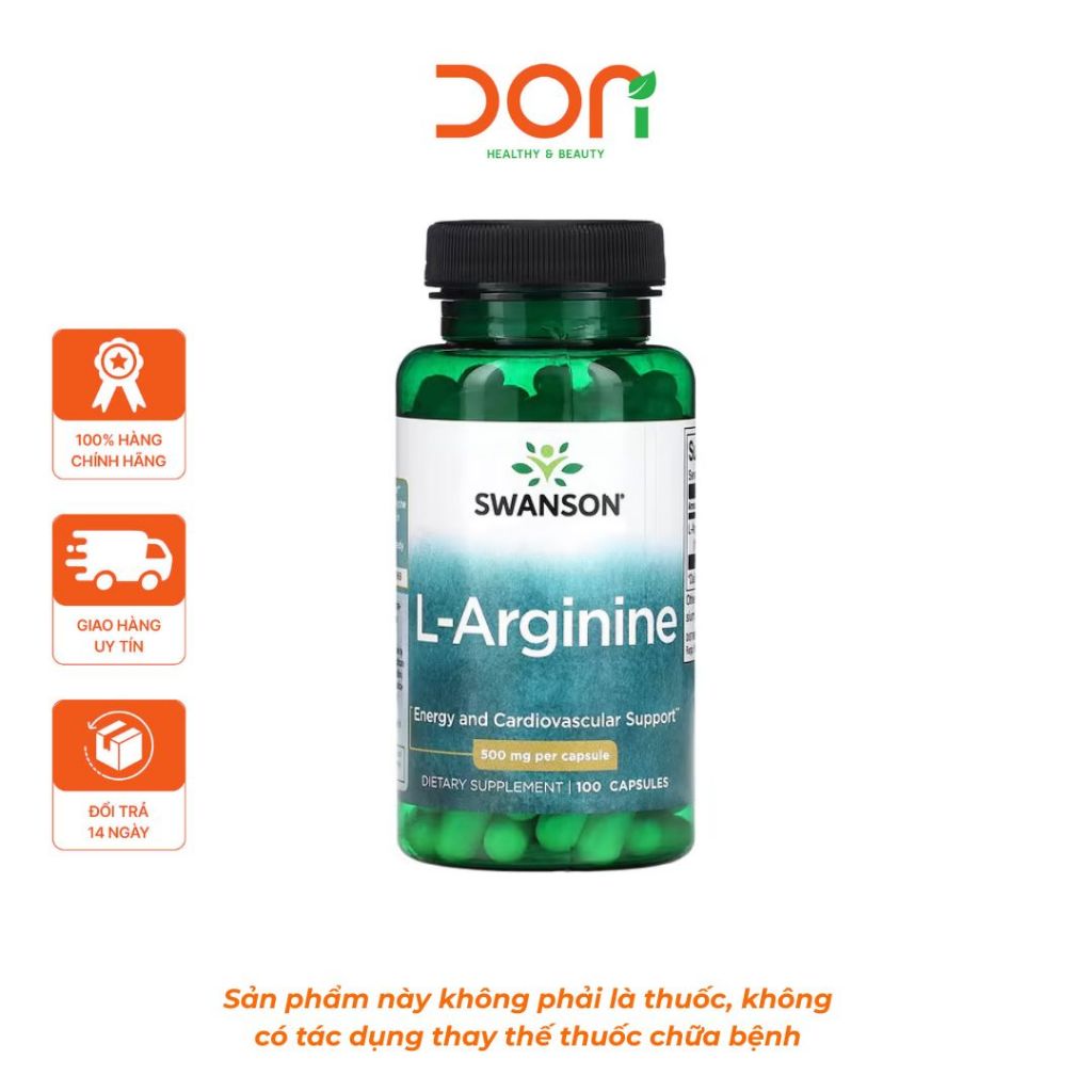 Viên Uống Hỗ Trợ Tăng Cường Sức Khỏe Sinh Lý Nam Swanson L-Arginine 500mg