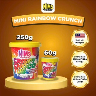   HỘP NHỎ 60G  Sô cô la trắng Nims giòn tan chảy Cầu vồng Hạt Khuyết Malaysia 