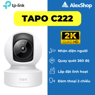   4M  Camera Wifi Tapo C222 4M Trong Nhà Xoay 360 Độ AI Thông Minh TP-Link CÓ Cổng Lan 