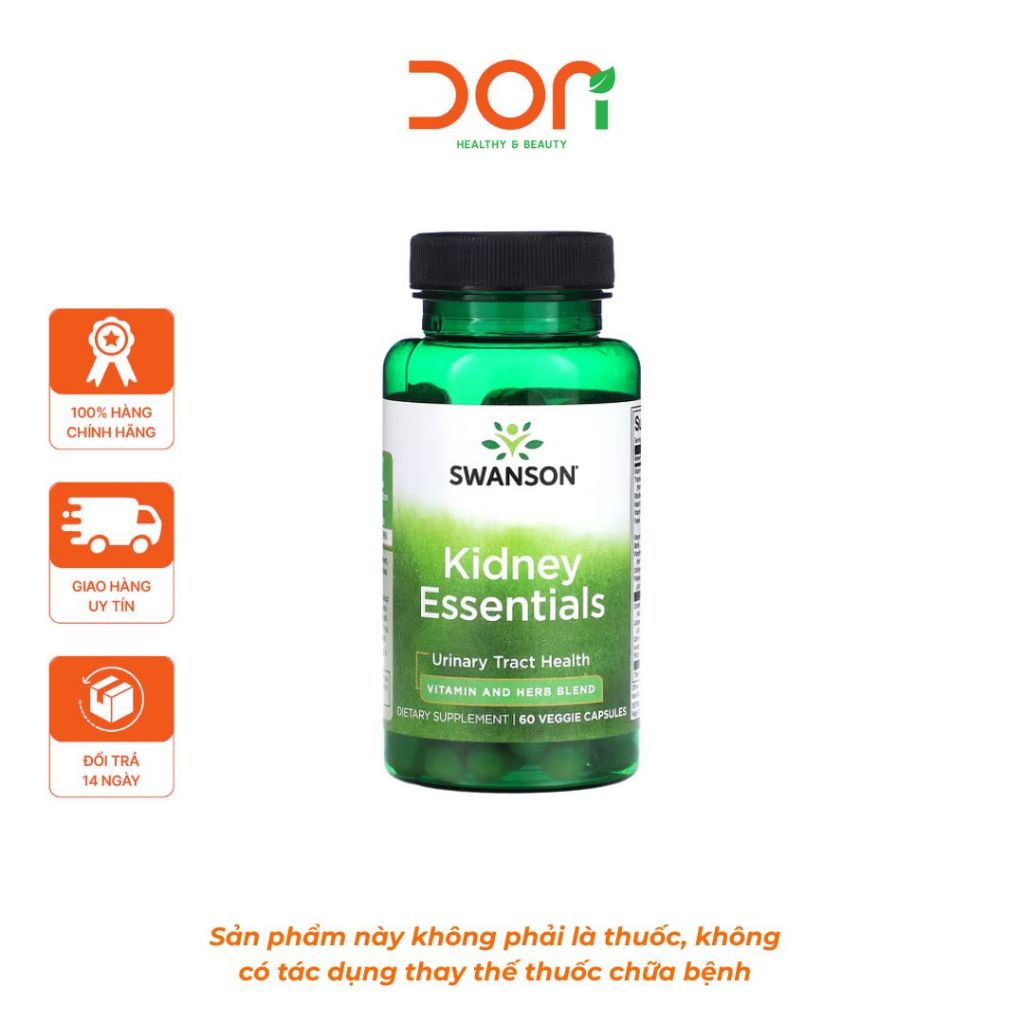 Viên Uống Bổ Thận, Hỗ Trợ Hệ Tiết Niệu Khỏe Mạnh Swanson Kidney Essentials