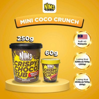 (HỘP NHỎ 60G) Sô cô la sữa Nims giòn tan chảy hạt khuyết Coco Crunch Malaysia