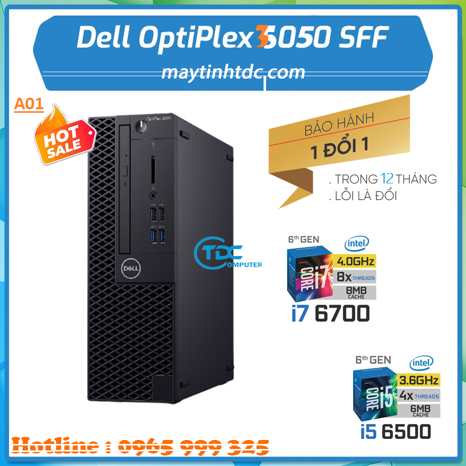 Case máy tính để bàn Dell Optiplex  SFF CPU intel core i7 4770 | I7 6700 - Ram 16GB .Quà Tặng.