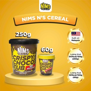   HỘP NHỎ 60G  Sô cô la Đen Nims giòn tan chảy Hạt chữ N Malaysia 