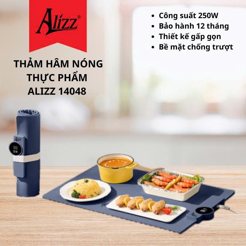 Thảm Hâm Nóng Thực Phẩm Đa Năng Gấp Gọn Tấm Lót Điện Giữ Nhiệt Thức Ăn Chống Trượt  ALIZZ 14048