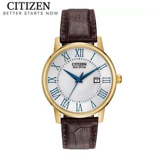 Đồng hồ nam citizen eco-drive dây da bm6752-02a - mặt trắng