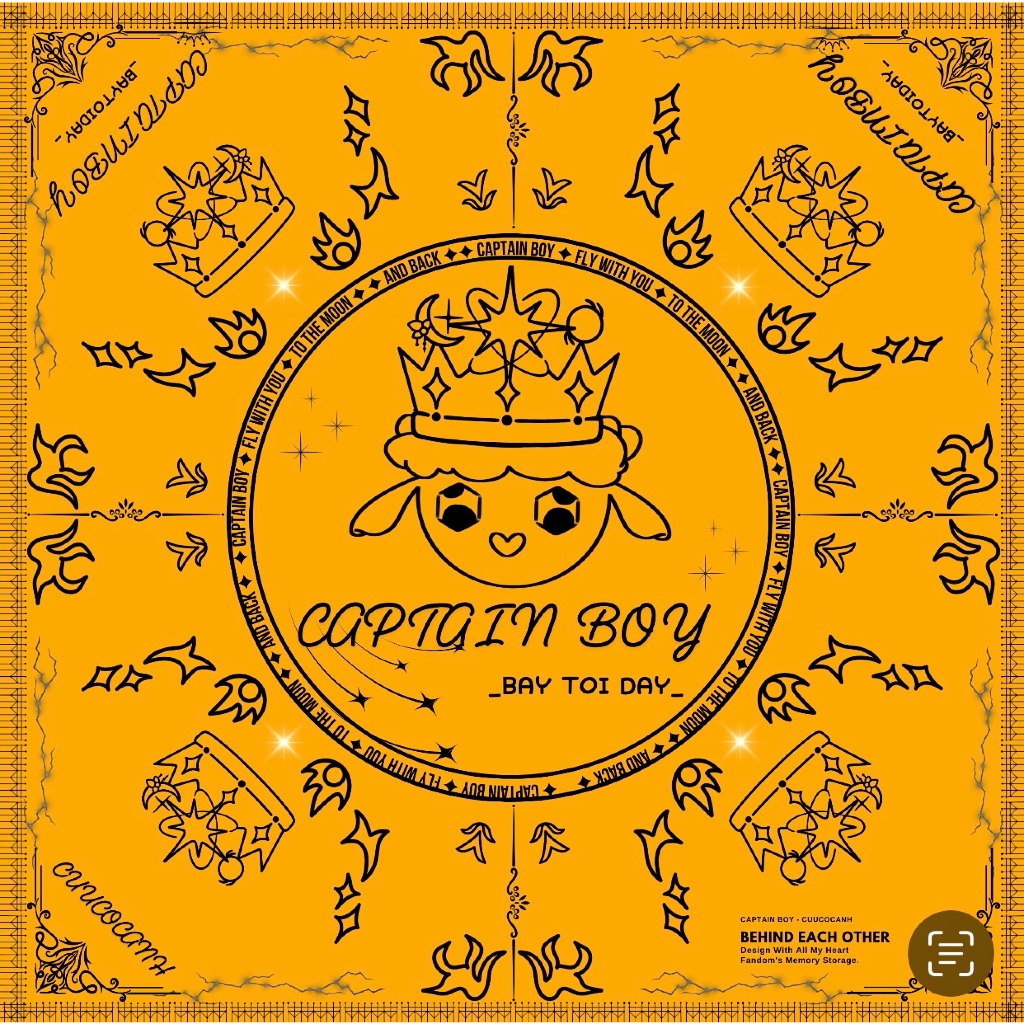 BANDANA CAPTAIN BOY _ sbs design _ 70x70 _ lụa in cao cấp 2 mặt