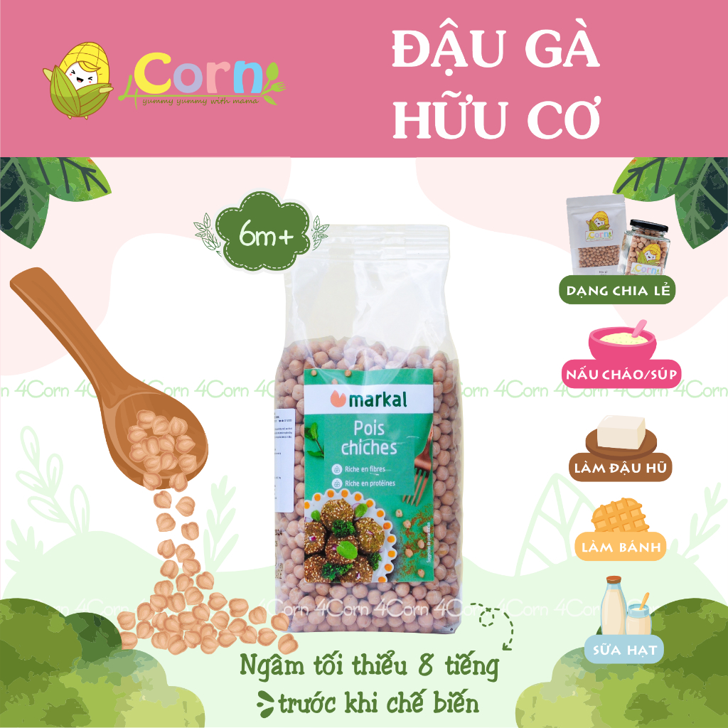 Đậu gà hữu cơ Markal - Cho bé 6m+