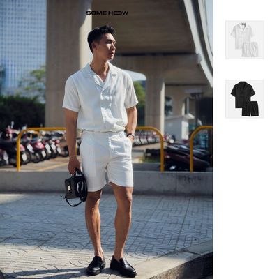 Set Shirt Short 8B Stripes GS, Chất Vải Cotton Poly Thoải Mái, SB0044, SOME HOW STORE