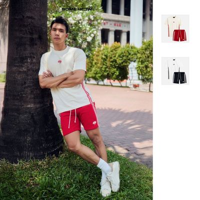 Set T-shirt Short Nam The Star Dualine, Chất Vải Áo Cotton, Quần Nỉ Thoải Mái, SB0052, SOME HOW STORE