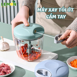 Máy Xay Tỏi Ớt Cầm Tay Mini LEMON, Dụng Cụ Xay Tỏi, Ớt Dây Rút Tiện Lợi, Máy Xay Nhà Bếp Mini