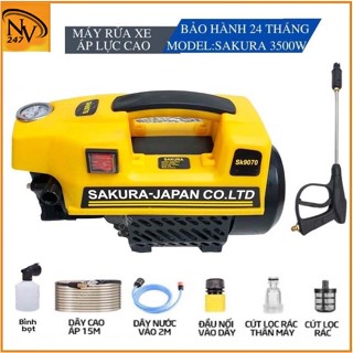 Máy rửa xe Sakura siêu khỏe 3500w Máy xịt rửa mini cap áp cho gia đình rửa ô tô xe máy