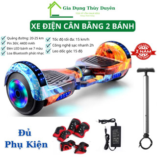  Xe Điện Cân Bằng 2 Bánh Lớn 6.5 inch Bluetooth 5.0 Phát Nhạc Kết Nối Điện Thoại Tặng Miếng Bảo Vệ + Tay Cầm 