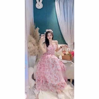 *Đầm thời trang nữ sang chảnh đi chơi hè hai dây tiểu thư chất voan hoa chạy smocking có mut váy xòe tôn dáng