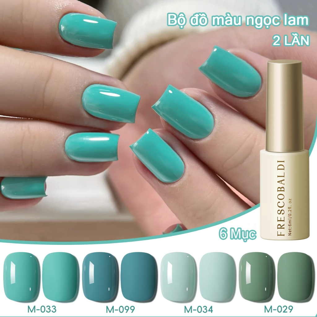 FRESCOBALDI 6ml sơn móng tay màu ngọc lam mới 4 màu cho tiệm làm móng DIY