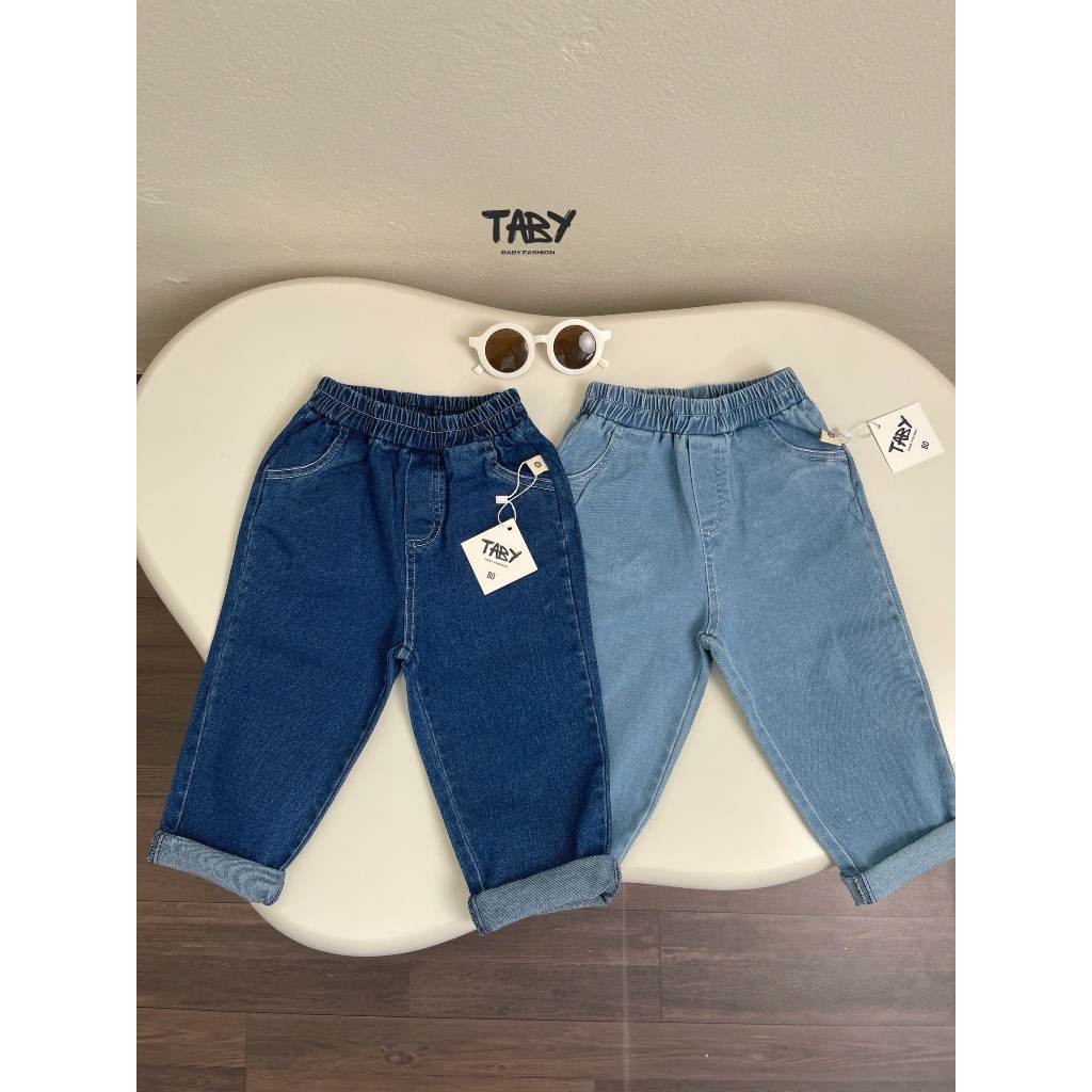 TB03 Quần jeans cho bé trai Taby Kids, chất liệu jean co giãn, form hack dáng cho bé 8-23kg