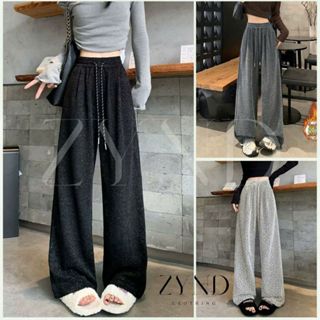 QUẦN DẠ NHUNG Ống rộng ZYND - Quần ống xuông vải dạ kẻ chéo hàn dày dặn cạp cao nam nữ -AT-M666