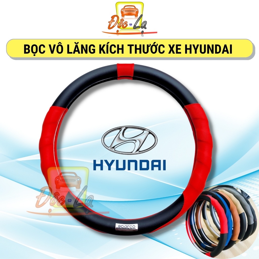 Bọc vô lăng Hyundai I10, I20, I30, Accent, Santafe, Tucson, Kona, Getz, Avante, Elantra, Sonata
