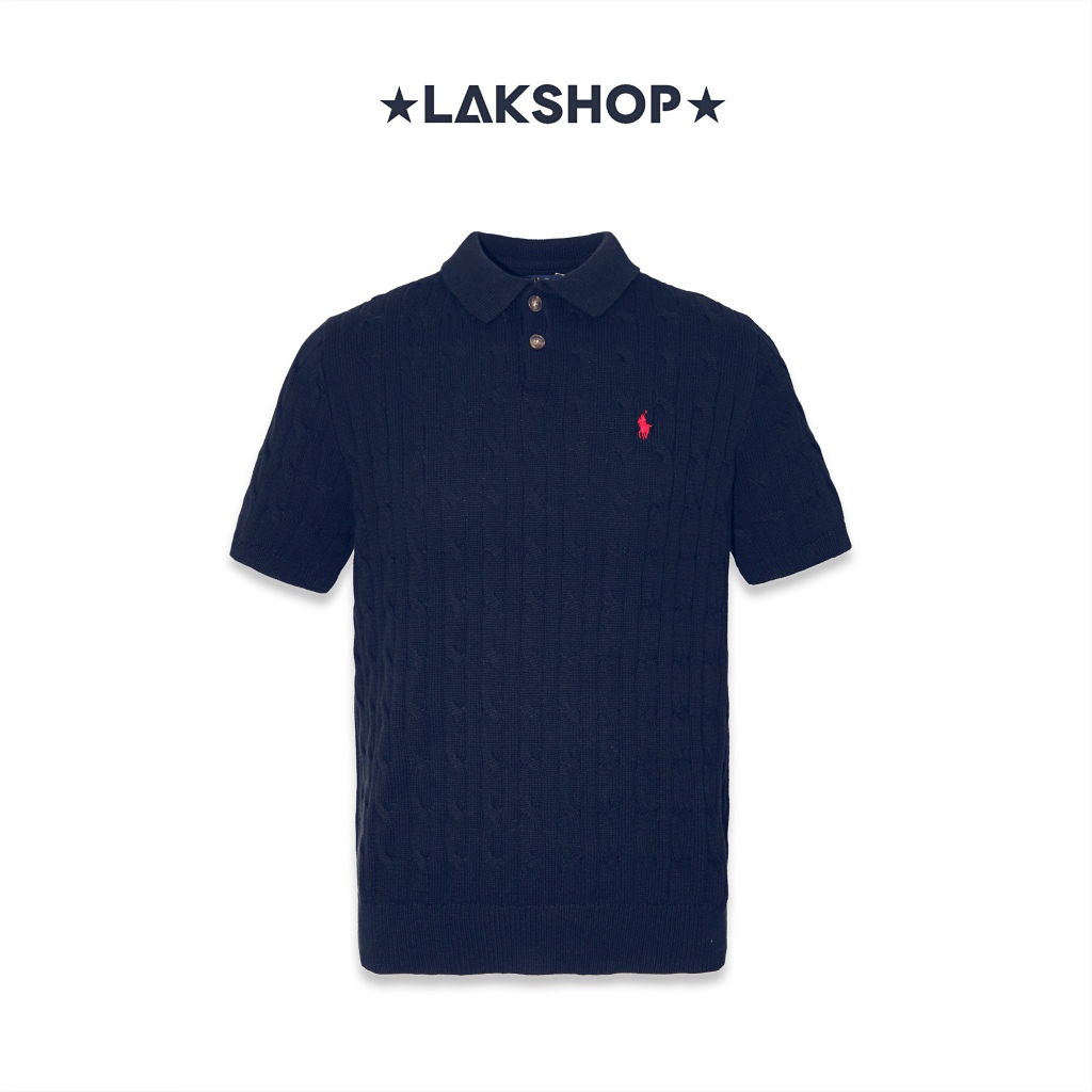 Áo  Polo Navy Ribbed Cable-Knit Sweater