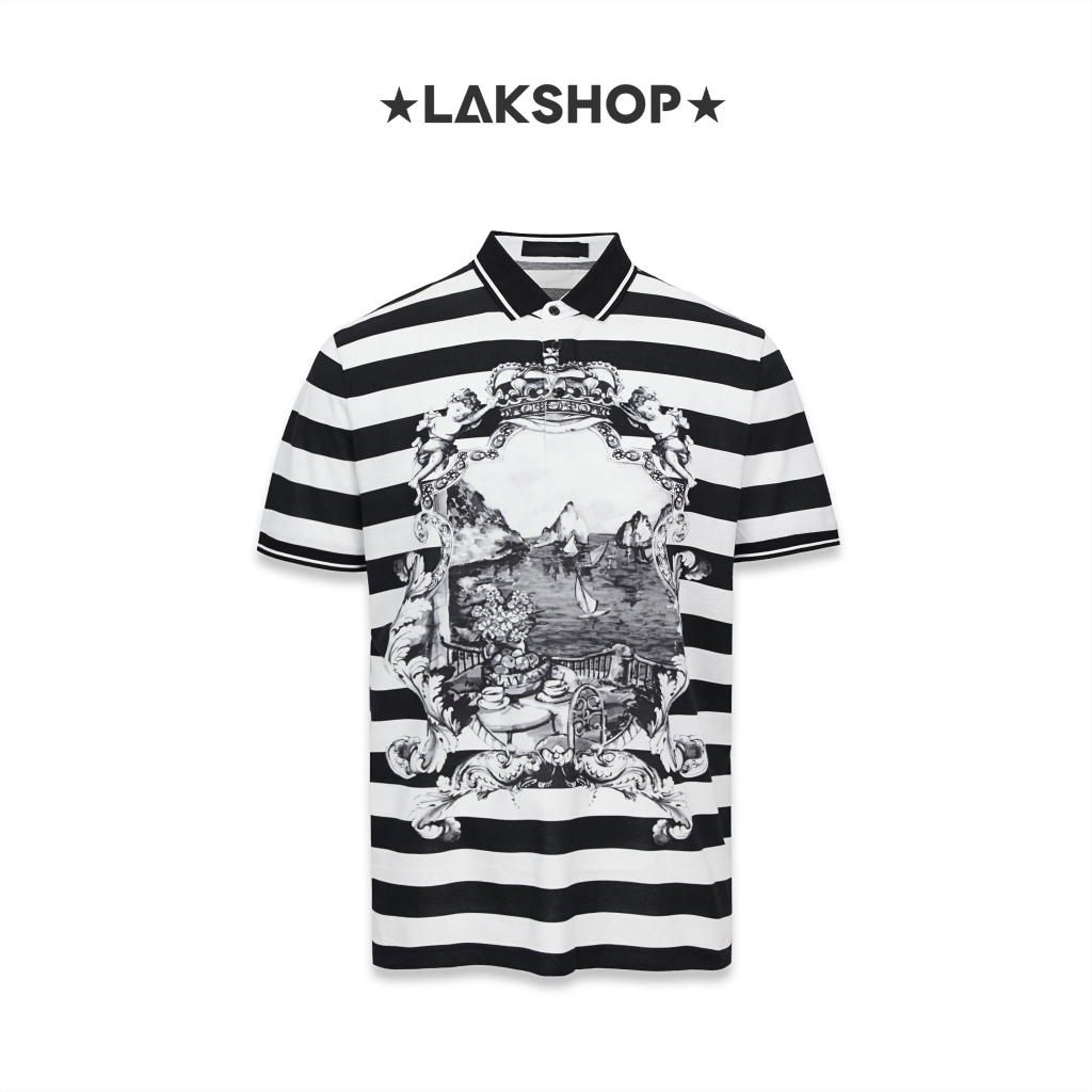 Áo Black Stripe Baroque Polo Shirts