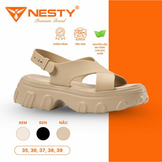 NE24 - DÉP SANDAL ĐẾ BẰNG QUAI CHÉO CAO 5CM NESTY