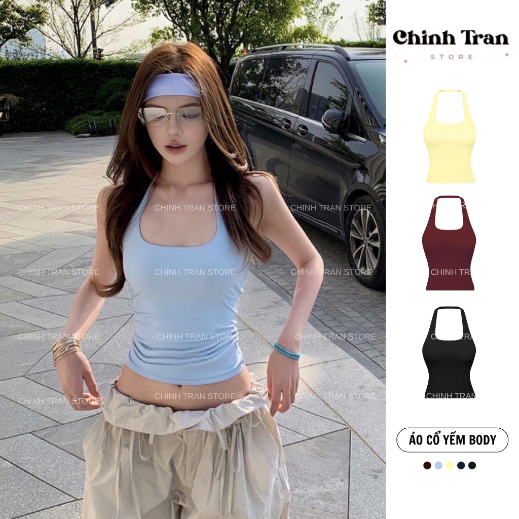 [TẶNG KÈM BĂNG ĐÔ] Áo Cổ Yếm Ôm Body Quyến Rũ Năng Động Nhiều Màu - Chinh Trần Store | BigBuy360 - bigbuy360.vn