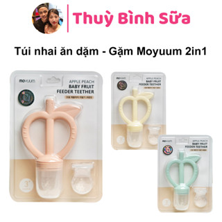  Túi nhai ăn dặm hoa quả kiêm gặm nướu Silicon hình quả táo Moyuum Hàn Quốc Túi nhai ăn dặm chống hóc silicon cao cấp 