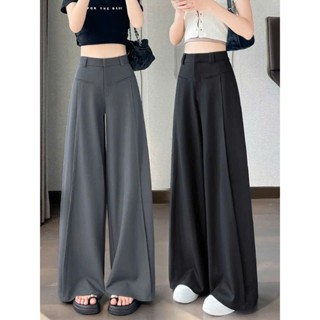 Quần suông ( Bigsize 40-75kg) ống rộng túi ngang phong cách Hàn Quốc vải ruby mềm mướt rủ- Mã 989