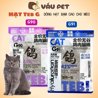Hạt Teb G Cho Mèo 42 ~ 45% Protein Hạt Không Độn Ngũ Cốc, Dinh Dưỡng Cao Hạt Cho Mèo Con & Lớn 1,5Kg