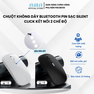 Chuột Không Dây Bluetooth Pin Sạc Silent Click Kết Nối 2 Chế Độ Cho Mọi Thiết Bị Máy Tính, Laptop, sang trọng cao cấp.
