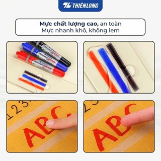 Bút Lông Dầu 2 Đầu Không Xoá Được Thiên Long PM-09 (Mực Đen)