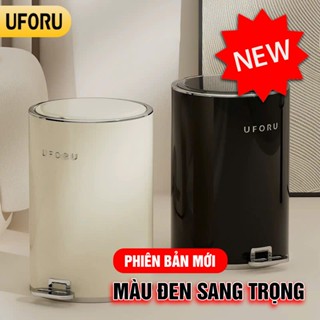 [MÀU MỚI] Thùng rác đạp chân tròn inox UFORU kết cấu 3 lớp ngoài phủ tráng gương cao cấp size lớn 20L [CÓ RUỘT] - UF469