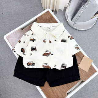 [Mua 2 Bộ Tặng Kính] Bộ Đồ Polo Ô Tô Bé Trai Vải Cotton Quần Kaki Co Giãn 4 Chiều Hà Duyên Kids