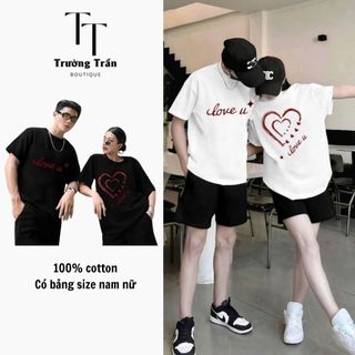 [Giảm 20k Đơn 0Đ] Áo cặp nam nữ, áo đôi in chữ LOVE đáng yêu chất cotton thoáng mát co giãn 2 chiều