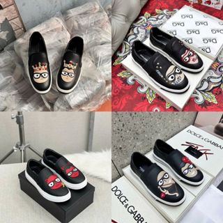 Giày lười thêu da vương miện có đính đá siêu nét Đế Dập Log oĐộn Chiều Cao Hàng cao cấp