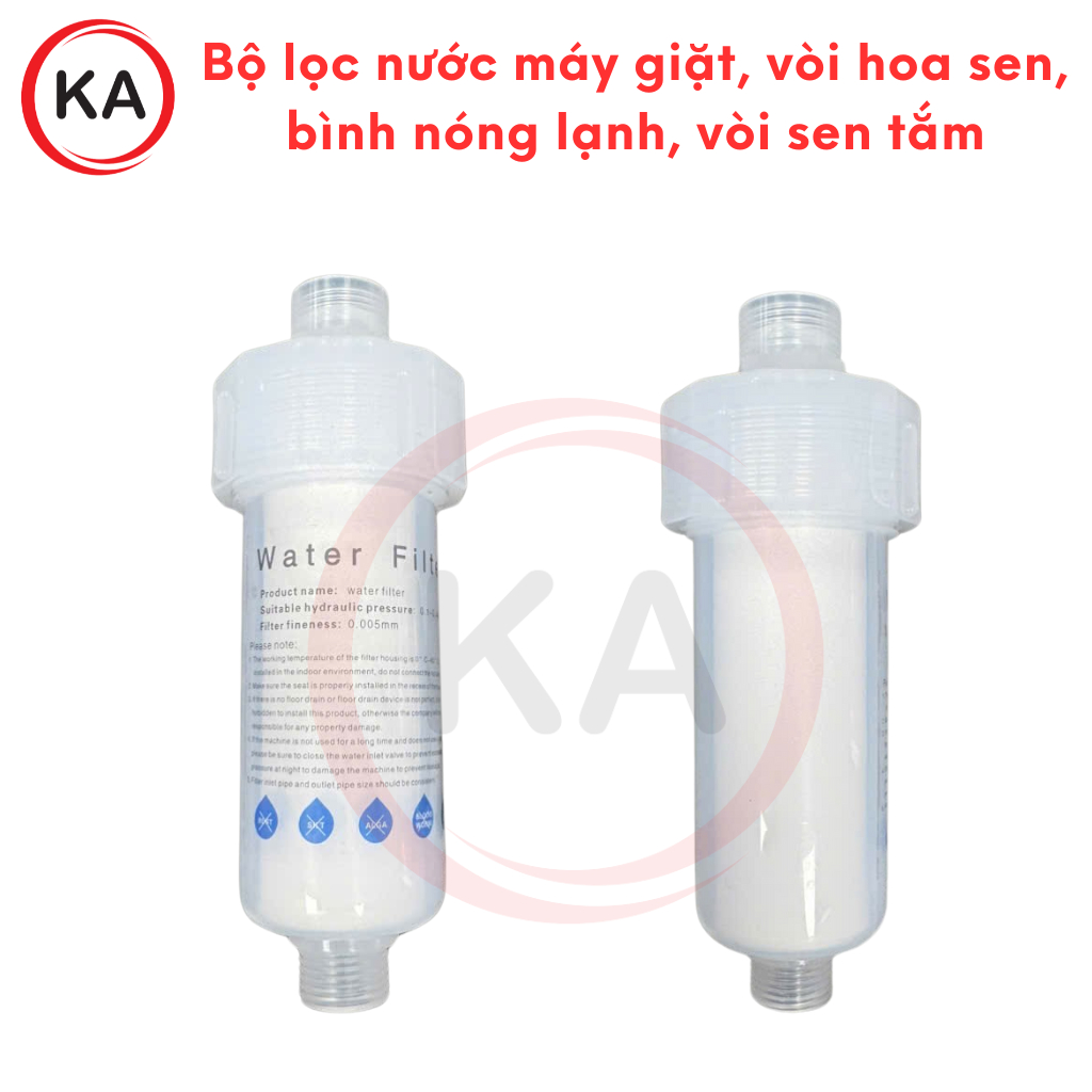 Bộ lọc nước máy giặt, vòi hoa sen, bình nóng lạnh, vòi sen tắm