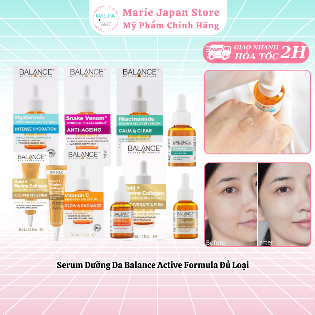 Serum Dưỡng Da Balance Active Formula Đủ Loại- Marie Japan