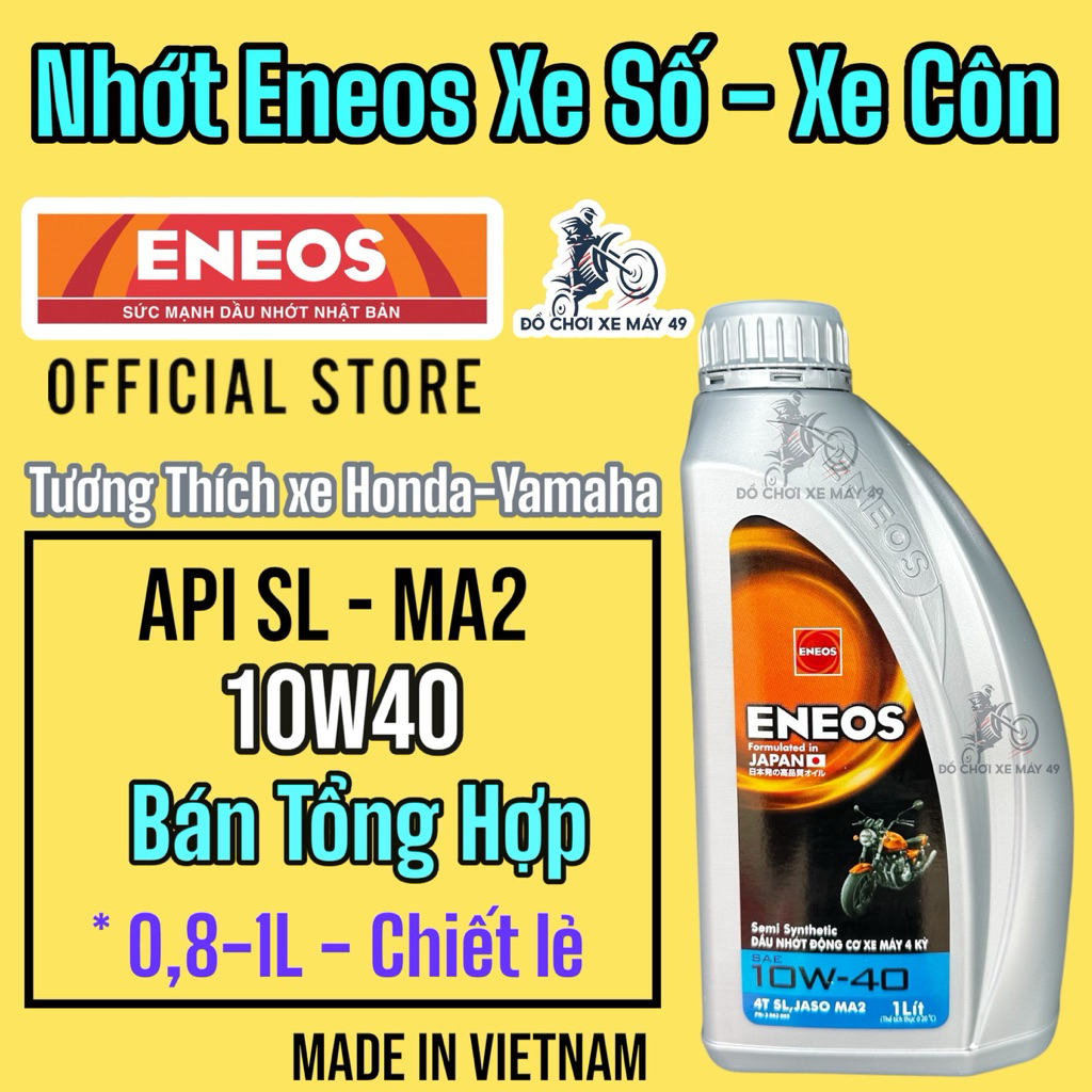 Dầu nhớt ENEOS ( Xe Số ) 10w40 * Bán Tổng hợp SL/MA2 chính hãng >>>>>