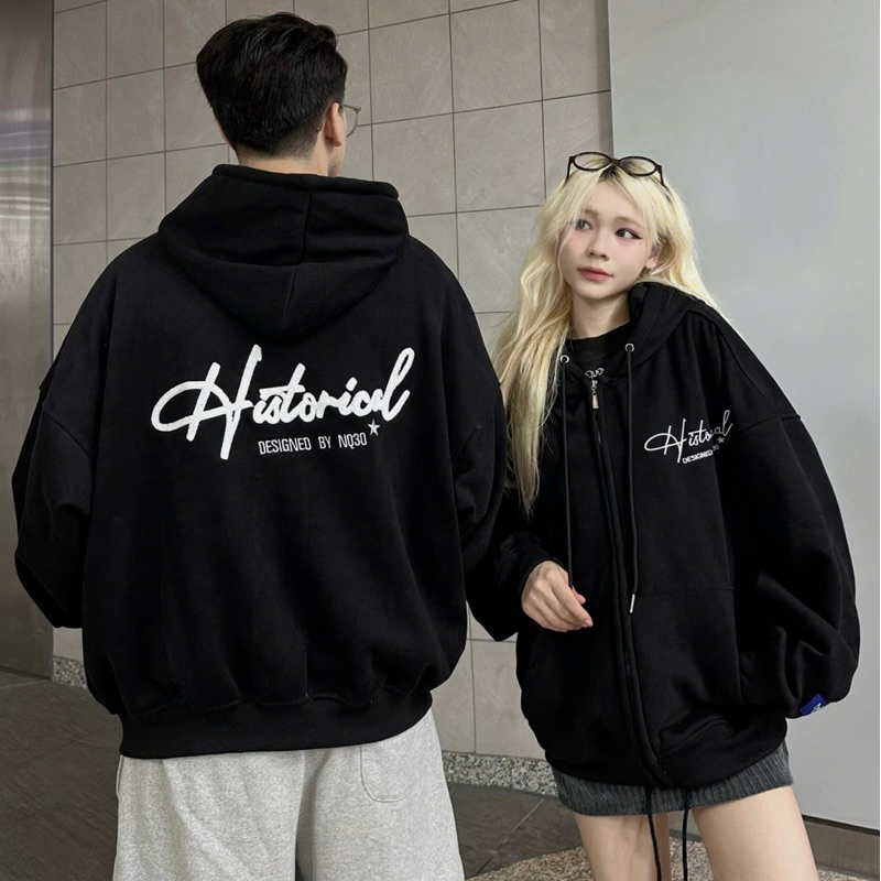 Áo Khoác Hoodie Zip NQ30 HISTORYCAL dày dặn 2 lớp  nam nữ chất nỉ  mũ to rộng IN Chữ HISTORY | BigBuy360 - bigbuy360.vn