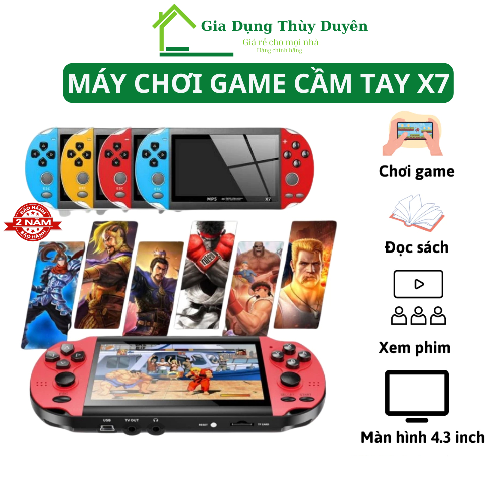 Máy Chơi Game Cầm Tay X7 Màn Hình 4.3 Inch Có Sẵn 900 Game Hỗ Trợ Đọc Sách Nghe Nhạc Xem Phim