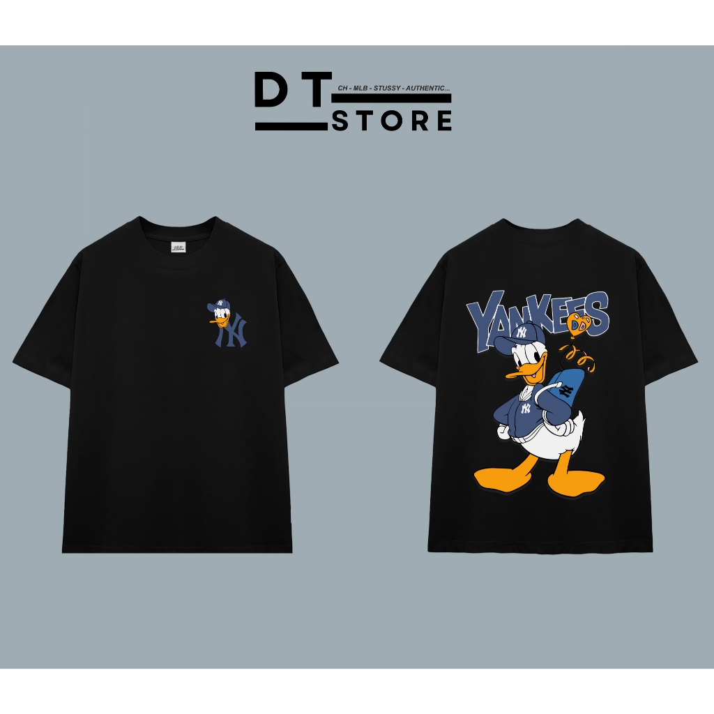 ÁO THUN MLB YANKEES DONALD DUCK VẢI COTTON CAO CẤP PHONG CÁCH FORM RỘNG UNISEX – DT STORE
