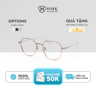 Gọng Kính Cận Đa Giác Bầu HMK Eyewear Kim Loại Tổng Hợp Nam Nữ Unisex Thanh Lịch Nhẹ Nhàng - KL11368