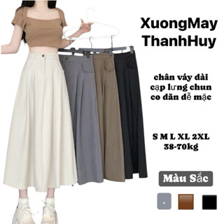 Chân Váy Dáng Xoè Dài BigSize Cạp Chun Sau,Chân Váy Xoè Dài Nữ Chất Vải Hàn Quốc- 106 Cv xoè