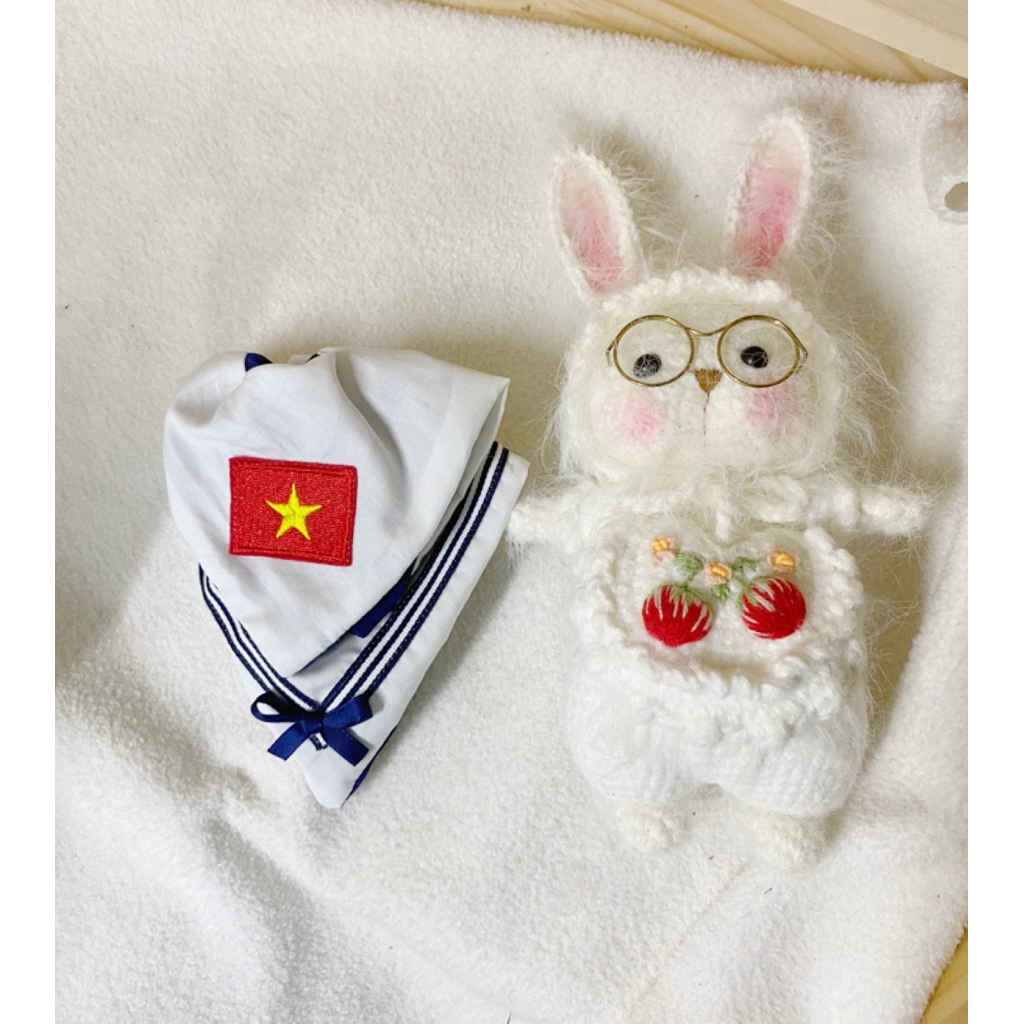 [ Scrunchies ] - Scrunchies vuông cờ đỏ sao vàng, màu sắc biển đảo